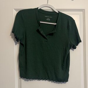 American Eagle Outfitters Dark Green Short Sleeve Top